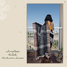 Load image into Gallery viewer, Black Kutchi Extra Weft Weaving Cotton Saree
