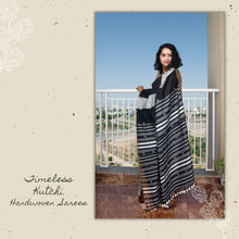 Load image into Gallery viewer, Black Kutchi Extra Weft Weaving Cotton Saree
