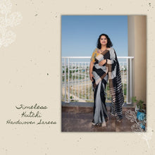 Load image into Gallery viewer, Black Kutchi Extra Weft Weaving Cotton Saree
