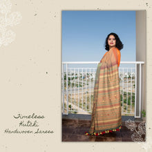 Load image into Gallery viewer, Brown Kutchi Extra Weft Weaving Cotton Saree
