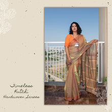 Load image into Gallery viewer, Brown Kutchi Extra Weft Weaving Cotton Saree
