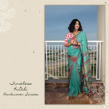 Load image into Gallery viewer, Green Kutchi Extra Weft Weaving Cotton Saree
