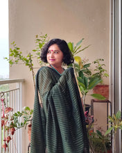 Load image into Gallery viewer, Green Khadi-Cotton Zari Sari
