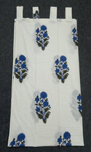 Load image into Gallery viewer, Blue Flower Hand Block Printed Curtain
