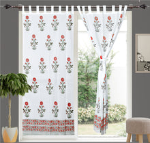 Load image into Gallery viewer, Pink Rose Hand Block Printed Curtain
