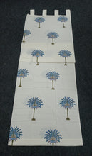 Load image into Gallery viewer, Blue Palm Hand Block Printed Curtain
