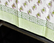 Load image into Gallery viewer, Flower Hand Block Printed Cotton Table Cover
