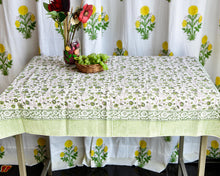 Load image into Gallery viewer, Flower Jaal Hand block Printed Cotton Table Cover
