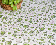 Load image into Gallery viewer, Flower Jaal Hand block Printed Cotton Table Cover
