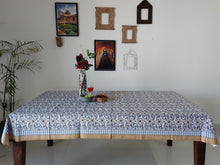 Load image into Gallery viewer, Grey Printed Cotton Table Cover (6 Seater)
