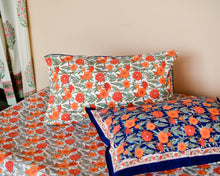 Load image into Gallery viewer, Flower Buta Hand Block Printed Bedsheet
