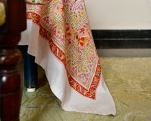 Load image into Gallery viewer, Peach Flower Hand Block Printed Bedsheet

