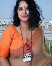 Load image into Gallery viewer, Black &amp; White Mirror Work Neckpiece
