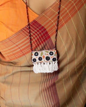 Load image into Gallery viewer, Black &amp; White Mirror Work Neckpiece
