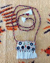 Load image into Gallery viewer, Black &amp; White Mirror Work Neckpiece
