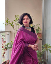 Load image into Gallery viewer, Purple Khadi-Cotton Zari Sari

