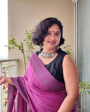 Load image into Gallery viewer, Purple Khadi-Cotton Zari Sari
