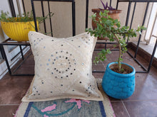Load image into Gallery viewer, White Mirror Work Cushion Cover
